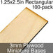 Miniature Bases, Rectangular, 1.25x2.5inch, 3mm Plywood (100) - LITKO Game Accessories
