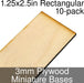 Miniature Bases, Rectangular, 1.25x2.5inch, 3mm Plywood (10)-Miniature Bases-LITKO Game Accessories