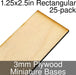 Miniature Bases, Rectangular, 1.25x2.5inch, 3mm Plywood (25)-Miniature Bases-LITKO Game Accessories
