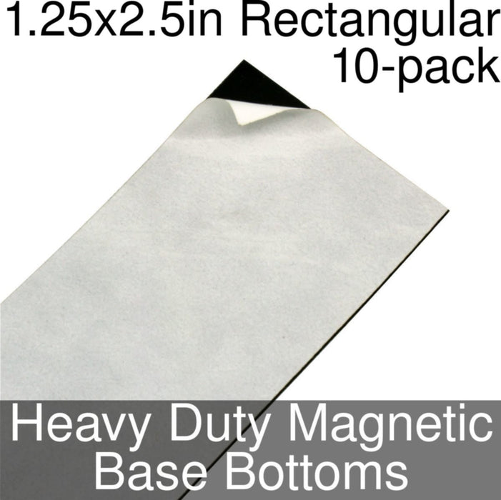 Miniature Base Bottoms, Rectangular, 1.25x2.5inch, Heavy Duty Magnet (10)-Miniature Bases-LITKO Game Accessories