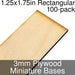 Miniature Bases, Rectangular, 1.25x1.75inch, 3mm Plywood (100)-Miniature Bases-LITKO Game Accessories