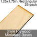 Miniature Bases, Rectangular, 1.25x1.75inch, 3mm Plywood (25)-Miniature Bases-LITKO Game Accessories