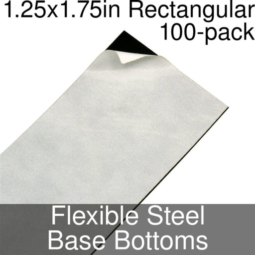 Miniature Base Bottoms, Rectangular, 1.25x1.75inch, Flexible Steel (100)-Miniature Bases-LITKO Game Accessories