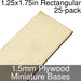 Miniature Bases, Rectangular, 1.25x1.75inch, 1.5mm Plywood (25)-Miniature Bases-LITKO Game Accessories