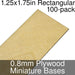 Miniature Bases, Rectangular, 1.25x1.75inch, 0.8mm Plywood (100)-Miniature Bases-LITKO Game Accessories