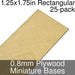 Miniature Bases, Rectangular, 1.25x1.75inch, 0.8mm Plywood (25)-Miniature Bases-LITKO Game Accessories