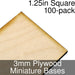 Miniature Bases, Square, 1.25inch, 3mm Plywood (100)-Miniature Bases-LITKO Game Accessories