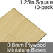 Miniature Bases, Square, 1.25inch, 0.8mm Plywood (10)-Miniature Bases-LITKO Game Accessories
