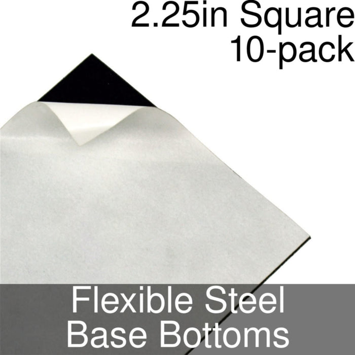 Miniature Base Bottoms, Square, 2.25inch, Flexible Steel (10)-Miniature Bases-LITKO Game Accessories