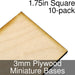 Miniature Bases, Square, 1.75inch, 3mm Plywood (10) - LITKO Game Accessories