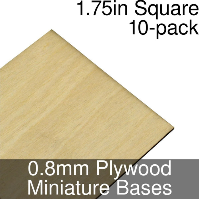 Miniature Bases, Square, 1.75inch, 0.8mm Plywood (10) - LITKO Game Accessories