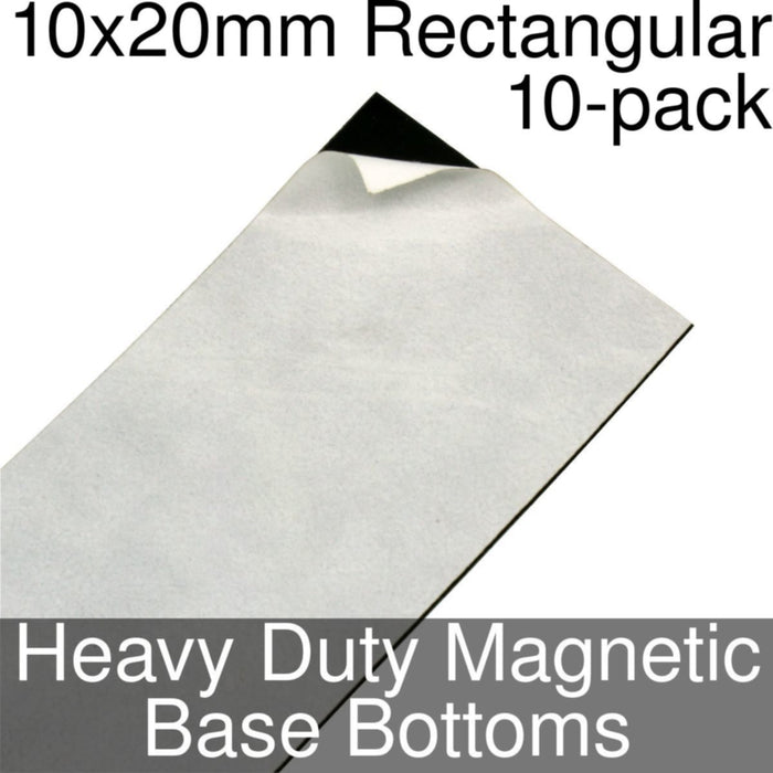 Miniature Base Bottoms, Rectangular, 10x20mm, Heavy Duty Magnet (10)-Miniature Bases-LITKO Game Accessories