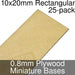 Miniature Bases, Rectangular, 10x20mm, 0.8mm Plywood (25) - LITKO Game Accessories