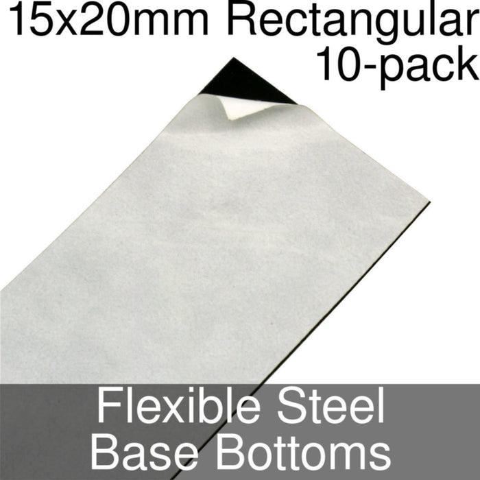 Miniature Base Bottoms, Rectangular, 15x20mm, Flexible Steel (10) - LITKO Game Accessories