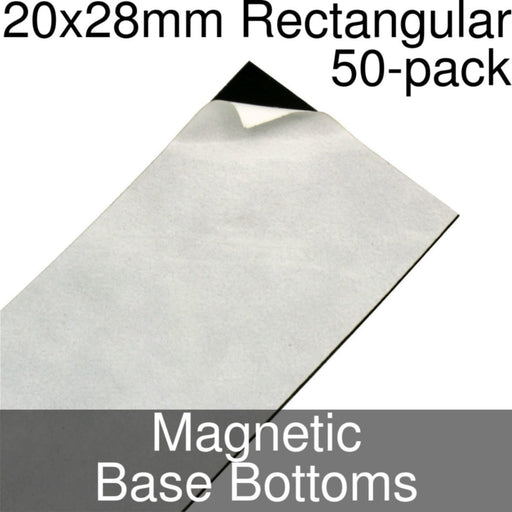 Miniature Base Bottoms, Rectangular, 20x28mm, Magnet (50)-Miniature Bases-LITKO Game Accessories