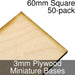 Miniature Bases, Square, 60mm, 3mm Plywood (50)-Miniature Bases-LITKO Game Accessories