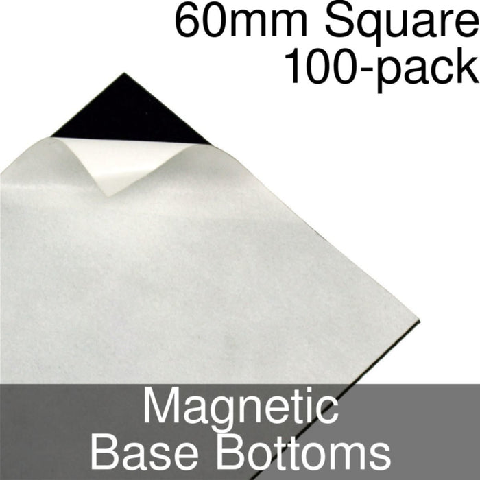 Miniature Base Bottoms, Square, 60mm, Magnet (100)-Miniature Bases-LITKO Game Accessories