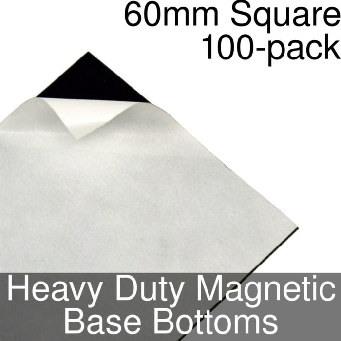 Miniature Base Bottoms, Square, 60mm, Heavy Duty Magnet (100)-Miniature Bases-LITKO Game Accessories