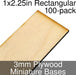Miniature Bases, Rectangular, 1x2.25inch, 3mm Plywood (100)-Miniature Bases-LITKO Game Accessories