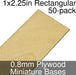 Miniature Bases, Rectangular, 1x2.25inch, 0.8mm Plywood (50)-Miniature Bases-LITKO Game Accessories