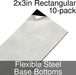 Miniature Base Bottoms, Rectangular, 2x3inch, Flexible Steel (10) - LITKO Game Accessories