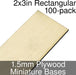Miniature Bases, Rectangular, 2x3inch, 1.5mm Plywood (100) - LITKO Game Accessories