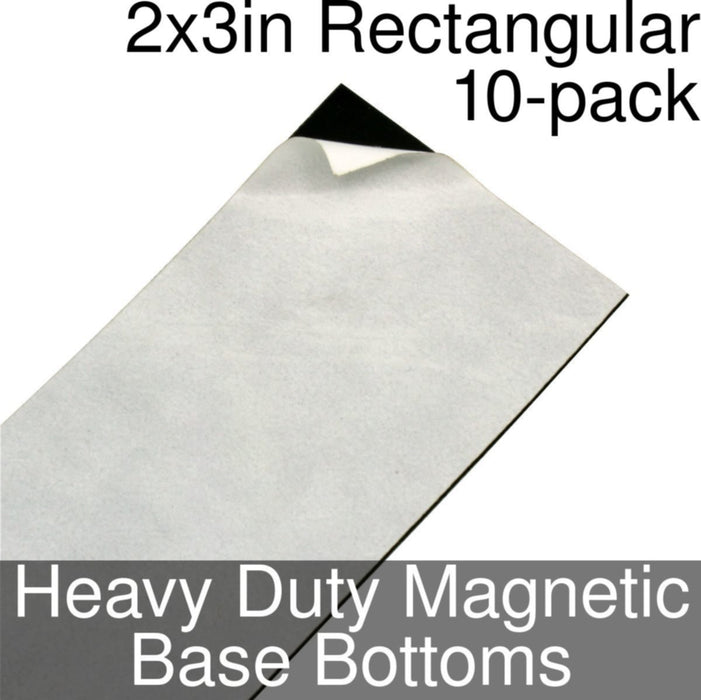 Miniature Base Bottoms, Rectangular, 2x3inch, Heavy Duty Magnet (10)-Miniature Bases-LITKO Game Accessories