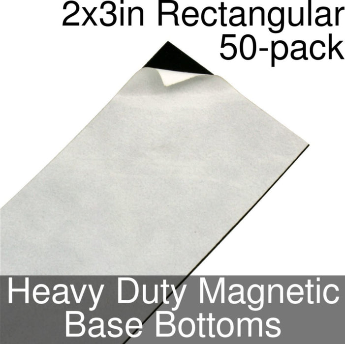 Miniature Base Bottoms, Rectangular, 2x3inch, Heavy Duty Magnet (50) - LITKO Game Accessories