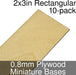 Miniature Bases, Rectangular, 2x3inch, 0.8mm Plywood (10)-Miniature Bases-LITKO Game Accessories