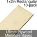 Miniature Bases, Rectangular, 1x2inch, 1.5mm Plywood (10)-Miniature Bases-LITKO Game Accessories