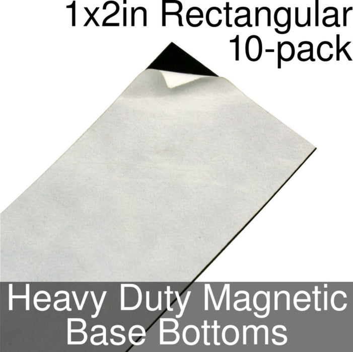 Miniature Base Bottoms, Rectangular, 1x2inch, Heavy Duty Magnet (10) - LITKO Game Accessories