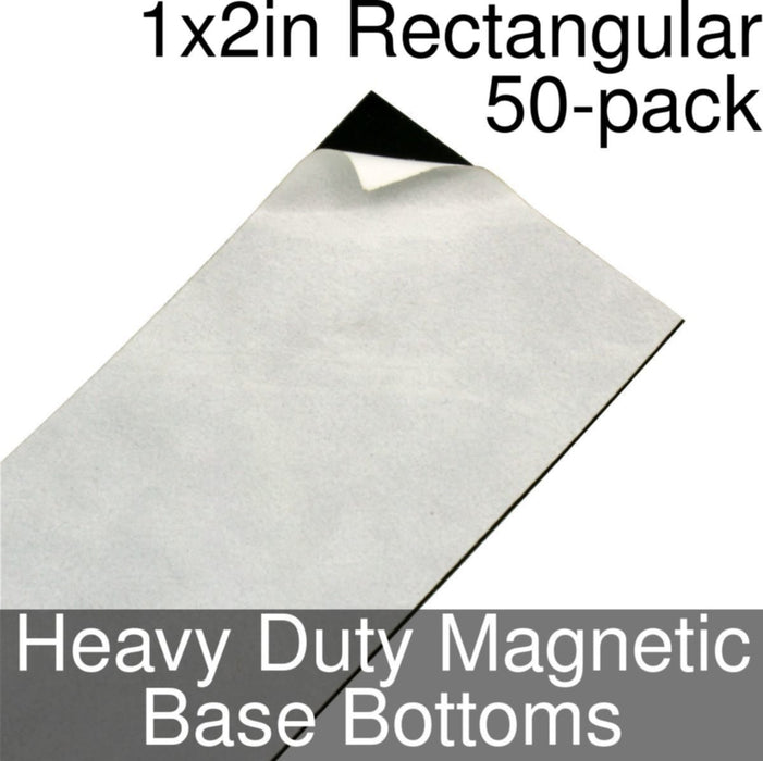 Miniature Base Bottoms, Rectangular, 1x2inch, Heavy Duty Magnet (50) - LITKO Game Accessories