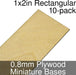 Miniature Bases, Rectangular, 1x2inch, 0.8mm Plywood (10)-Miniature Bases-LITKO Game Accessories