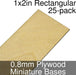 Miniature Bases, Rectangular, 1x2inch, 0.8mm Plywood (25) - LITKO Game Accessories