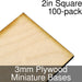 Miniature Bases, Square, 2inch, 3mm Plywood (100)-Miniature Bases-LITKO Game Accessories