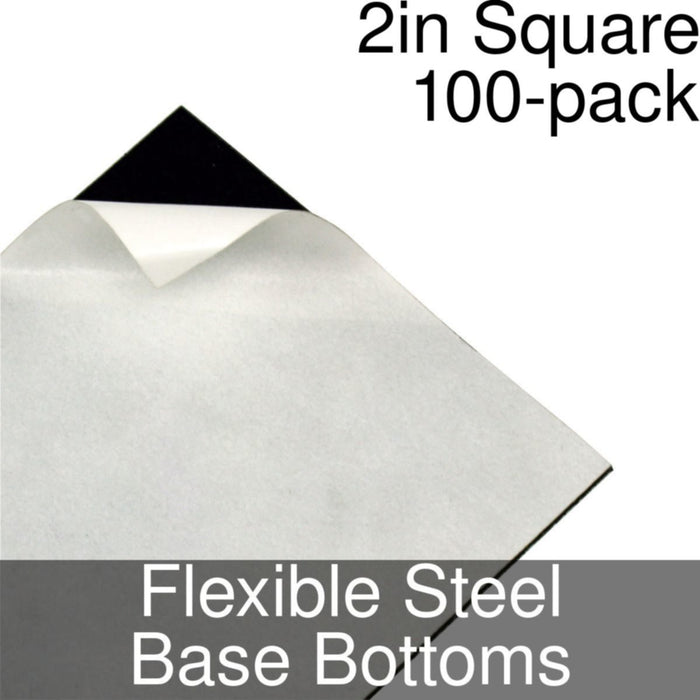 Miniature Base Bottoms, Square, 2inch, Flexible Steel (100)-Miniature Bases-LITKO Game Accessories