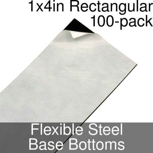 Miniature Base Bottoms, Rectangular, 1x4inch, Flexible Steel (100)-Miniature Bases-LITKO Game Accessories