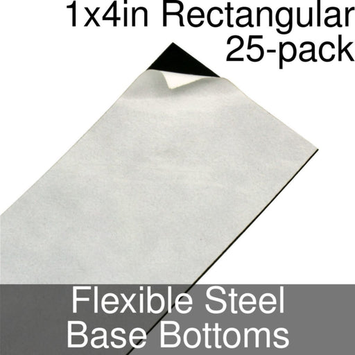 Miniature Base Bottoms, Rectangular, 1x4inch, Flexible Steel (25)-Miniature Bases-LITKO Game Accessories