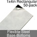 Miniature Base Bottoms, Rectangular, 1x4inch, Flexible Steel (50)-Miniature Bases-LITKO Game Accessories