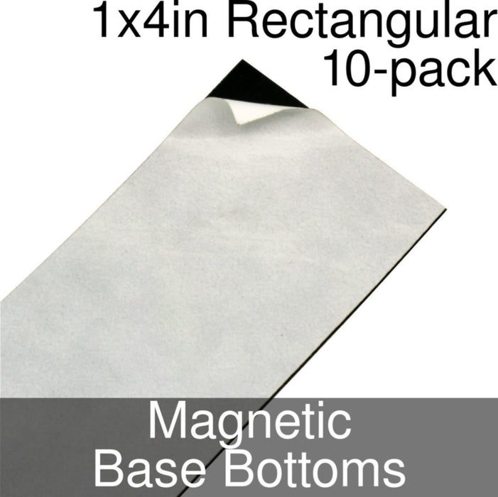 Miniature Base Bottoms, Rectangular, 1x4inch, Magnet (10)-Miniature Bases-LITKO Game Accessories