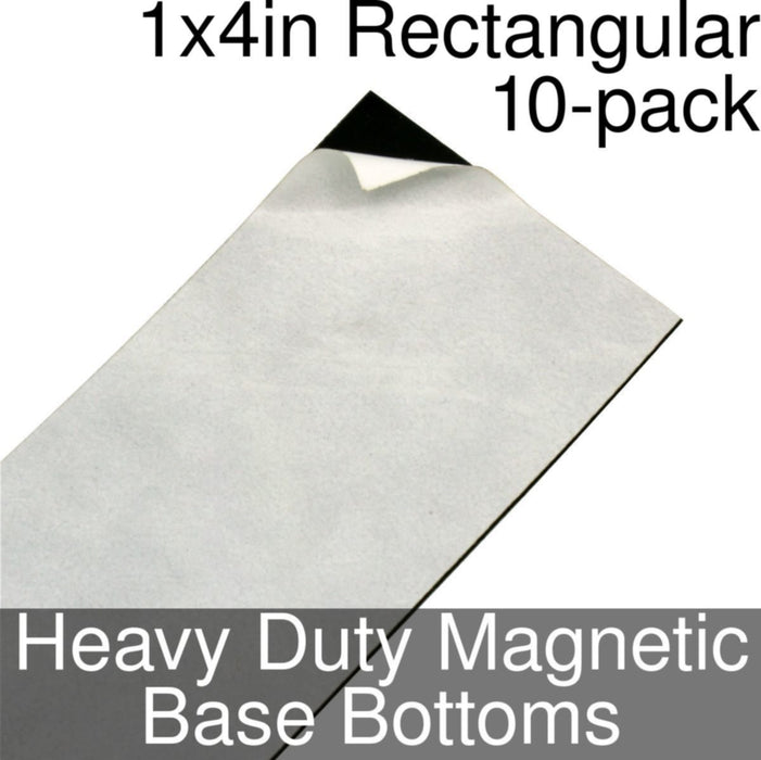 Miniature Base Bottoms, Rectangular, 1x4inch, Heavy Duty Magnet (10)-Miniature Bases-LITKO Game Accessories