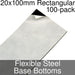 Miniature Base Bottoms, Rectangular, 20x100mm, Flexible Steel (100)-Miniature Bases-LITKO Game Accessories