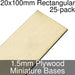 Miniature Bases, Rectangular, 20x100mm, 1.5mm Plywood (25)-Miniature Bases-LITKO Game Accessories