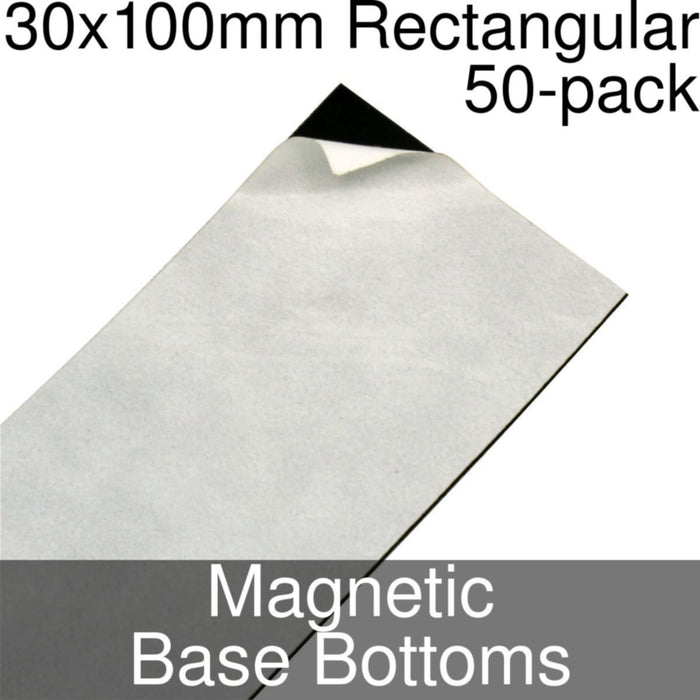 Miniature Base Bottoms, Rectangular, 30x100mm, Magnet (50)-Miniature Bases-LITKO Game Accessories