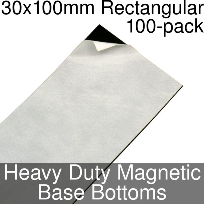 Miniature Base Bottoms, Rectangular, 30x100mm, Heavy Duty Magnet (100) - LITKO Game Accessories