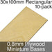 Miniature Bases, Rectangular, 30x100mm, 0.8mm Plywood (10)-Miniature Bases-LITKO Game Accessories