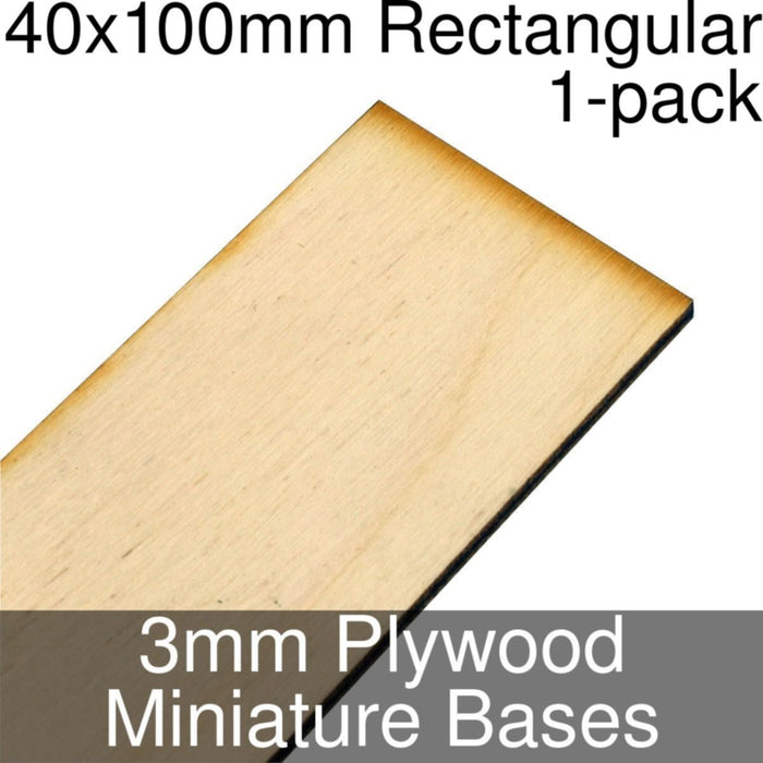 Miniature Bases, Rectangular, 40x100mm, 3mm Plywood (1)-Miniature Bases-LITKO Game Accessories