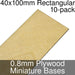 Miniature Bases, Rectangular, 40x100mm, 0.8mm Plywood (10)-Miniature Bases-LITKO Game Accessories