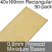 Miniature Bases, Rectangular, 40x100mm, 0.8mm Plywood (50)-Miniature Bases-LITKO Game Accessories