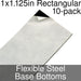 Miniature Base Bottoms, Rectangular, 1x1.125inch, Flexible Steel (10)-Miniature Bases-LITKO Game Accessories